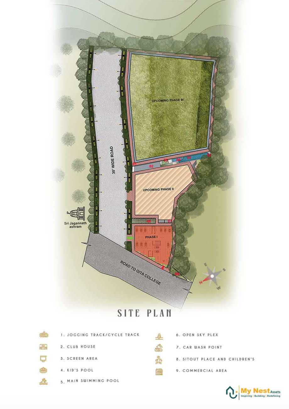 Masterplan layout of My Hill Nest Phase I in Madanpur, Bhubaneswar