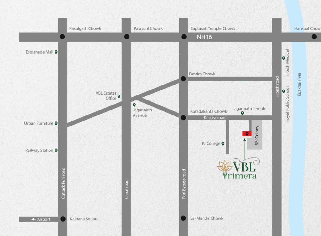 VBL Primera Location Map in Kesora Bhubaneswar